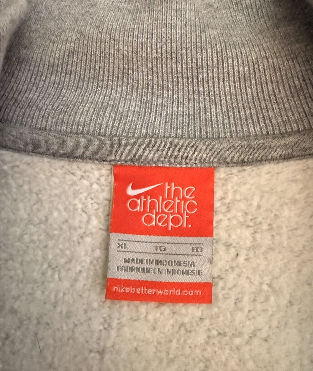 Vintage Nike The Athletic Dept Quarter Zip Fleece Sweatshirt Gray Womens XL Y2K - Picture 10 of 11
